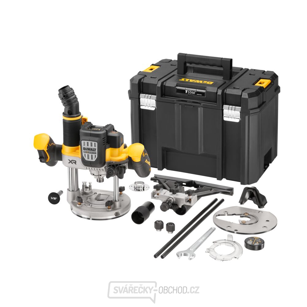 Horní frézka 18V DeWALT DCW620NT 12mm bez aku, kufr Tstak
