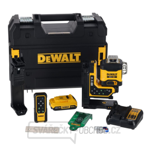 Zelený multiline laser 3x360 DeWALT DCLE34035D1 18V XR s dálkovým ovládáním, 2Ah aku Zelený multiline laser 3x360 DeWALT DCLE34035D1 18V XR s dálkovým ovládáním, 2Ah aku gallery main image
