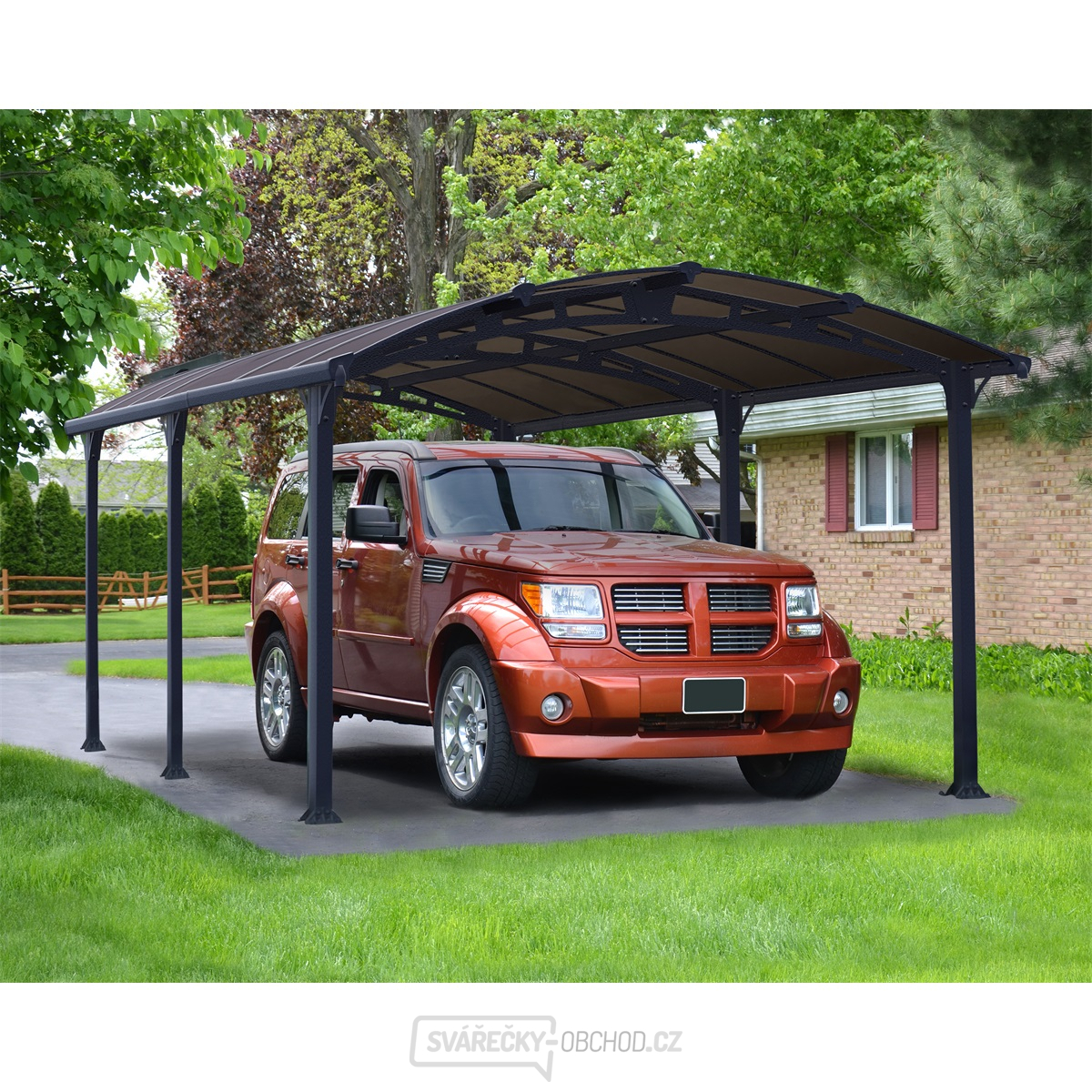 Přístřešek s obloukovou střechou Palram - Canopia Arcadia 5000 bronz hliníkový (montovaný)