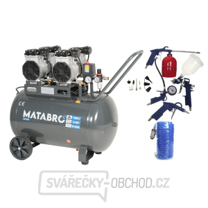 AKČNÍ SET SETMB-K205, Bezolejový kompresor 100l, 230V, 4 písty s příslušenstvím| 4000W | Matabro AKČNÍ SET SETMB-K205, Bezolejový kompresor 100l, 230V, 4 písty s příslušenstvím| 4000W | Matabro gallery main image