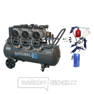 AKČNÍ SET SETMB-K206, Bezolejový kompresor 100l, 230V, 6 pístů s příslušenstvím | 4500W | Matabro AKČNÍ SET SETMB-K206, Bezolejový kompresor 100l, 230V, 6 pístů s příslušenstvím | 4500W | Matabro gallery main image