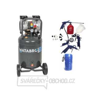 AKČNÍ SET SETMB-K207, Bezolejový vertikální kompresor 50l, 230V, 2 písty, s příslušenstvím | 2000W | 10 BAR | Matabro AKČNÍ SET SETMB-K207, Bezolejový vertikální kompresor 50l, 230V, 2 písty, s příslušenstvím | 2000W | 10 BAR | Matabro gallery main image
