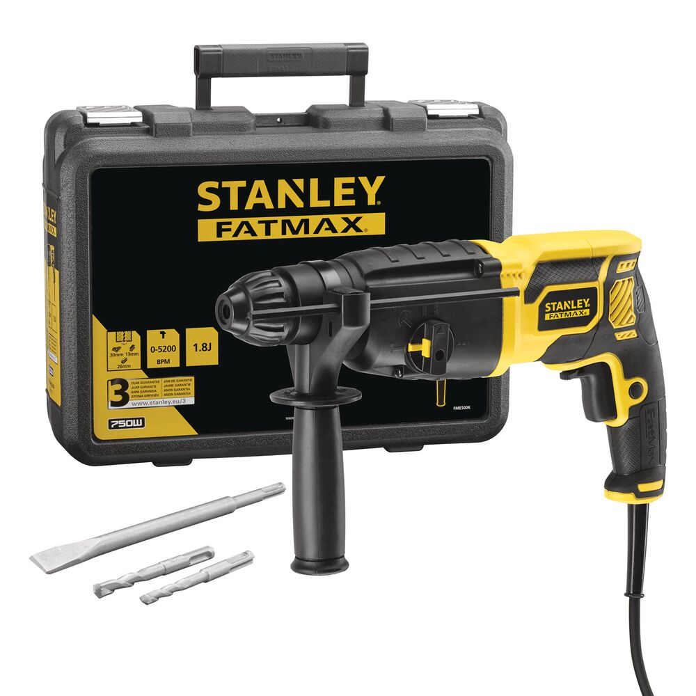 Stanley FatMax kombinované vrtací kladivo SDS+, 750W 1.8J v kufru KFFMED500K