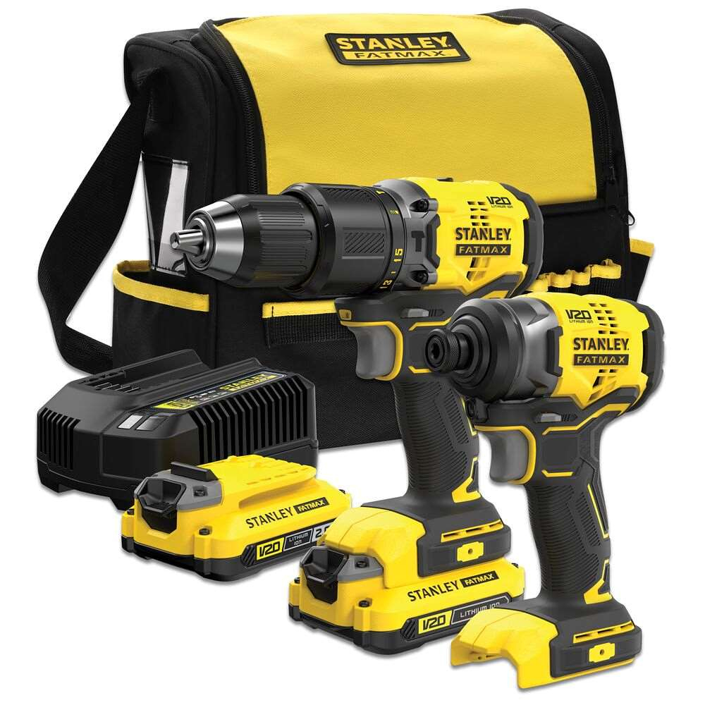 Levně Aku kombinovaná sada 18V Stanley FatMax V20, 2x 2,0Ah SFMCK461D2S