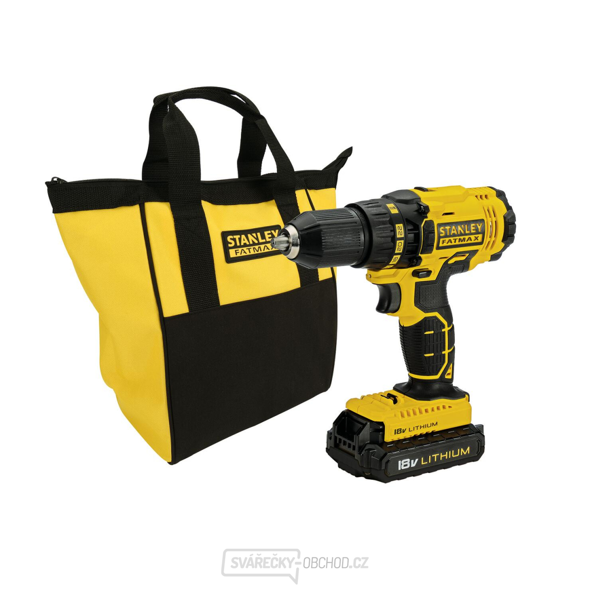 Dvourychlostní aku vrtačka Stanley 18 V, 2 x 1.3Ah