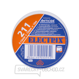 Izolační páska, 15mm x 0,13mm x 10m, bílá Izolační páska, 15mm x 0,13mm x 10m, bílá gallery main image