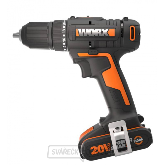 Aku vrtací šroubovák WX108 45Nm 20V, 2*2Ah - Powershare
