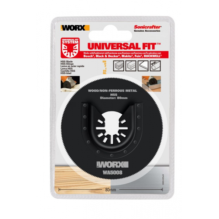 WORX 80 mm HSS řezný kotouč WA5008 (celoobvodový), 1ks, sonicrafter 45905008