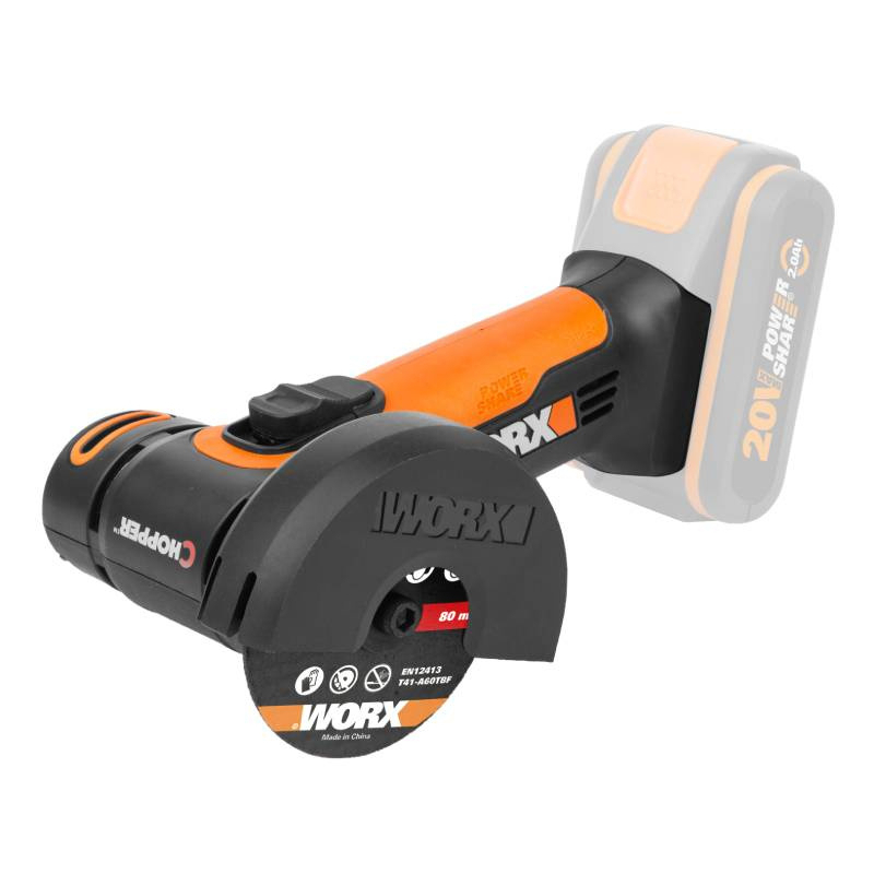 WORX Aku úhlová bruska WX801.9 20V, 76mm - bez akumulátoru - Powershare 45908019