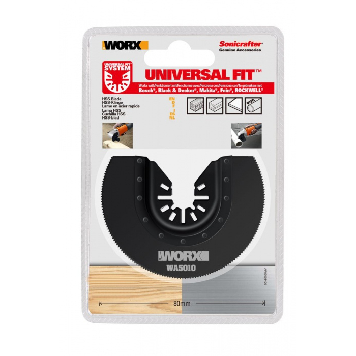 WORX 80 mm HSS řezný kotouč sada WA5010.3 (segment 3/4), 3 ks, sonicrafter 45950103