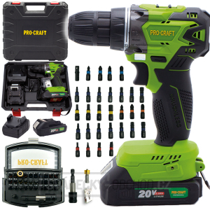 Aku vrtací šroubovák Procraft SPA20BL1B se sadou bitů BS-32 | SPA20BL1B/BS-32 Aku vrtací šroubovák Procraft SPA20BL1B se sadou bitů BS-32 | SPA20BL1B/BS-32 gallery main image