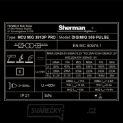 Sherman Synergická invertorová svářečka DIGIMIG 300 Pulse + hořák MIG 25/4m + kabely + Kukla Sherman Synergická invertorová svářečka DIGIMIG 300 Pulse + hořák MIG 25/4m + kabely + Kukla náhled
