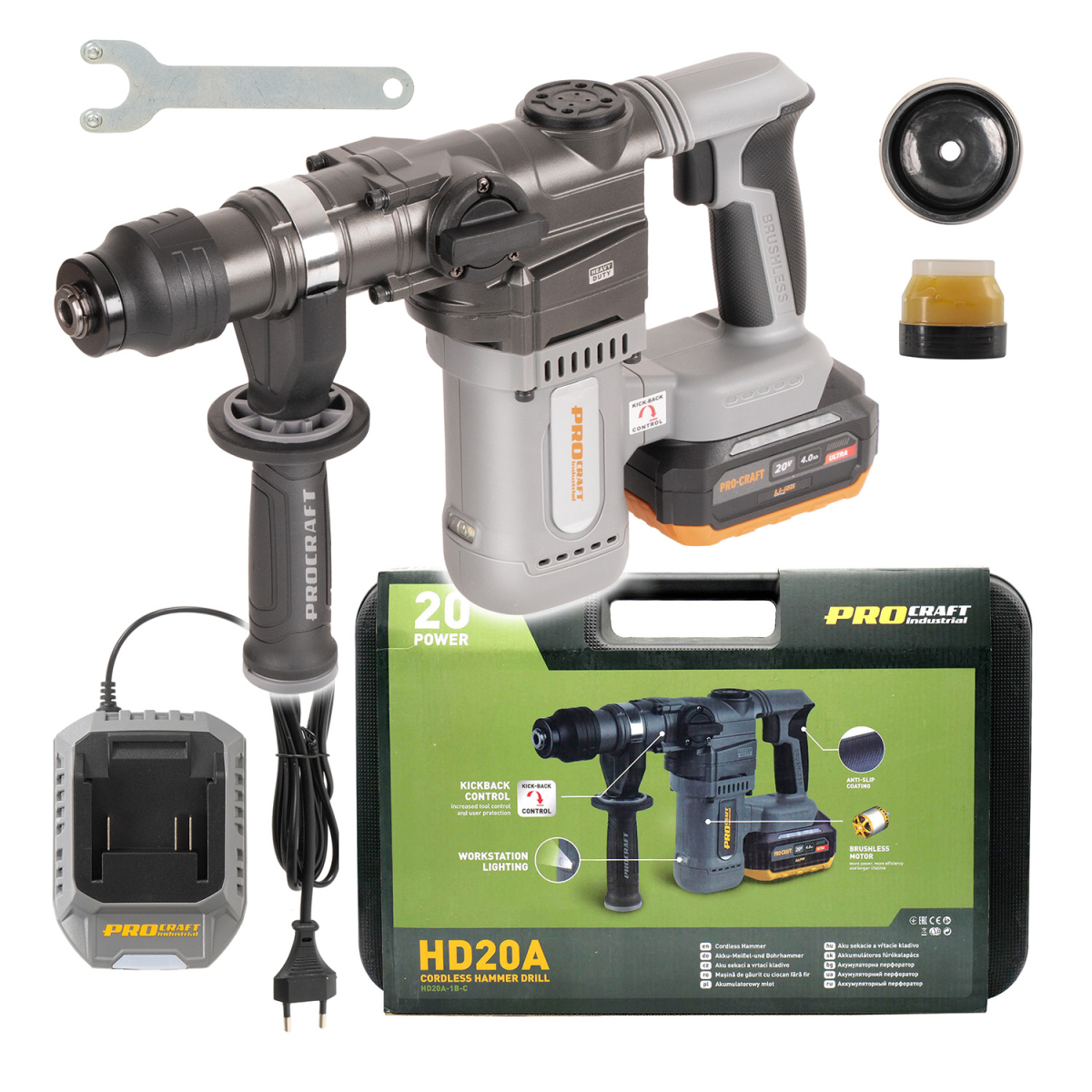 Levně Aku vrtací kladivo Procraft Industrial HD20A | HD20A HD20A