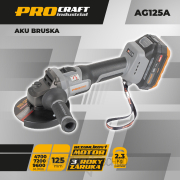 Aku úhlová bruska Procraft Industrial AG125A, 125mm | AG125A Náhled