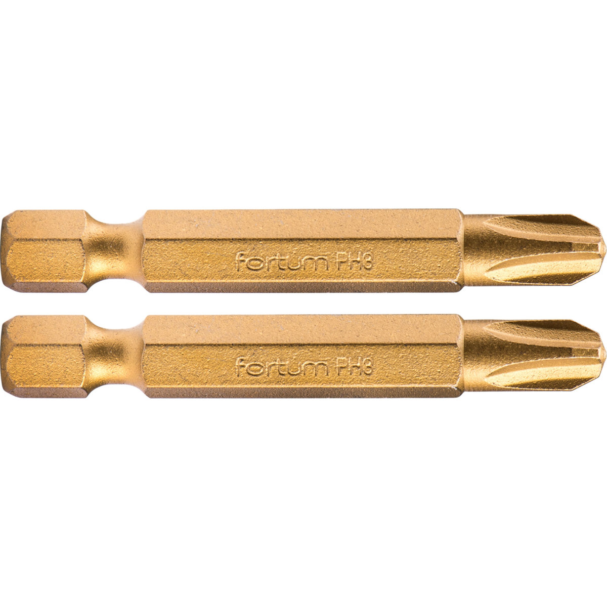 Fortum Hrot křížový phillips, sada 2ks, PH 2x50mm,titan. úprava, S2 4741282