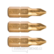 Hrot křížový pozidriv, sada 3ks, PZ 1x25mm,titan. úprava, S2 Hrot křížový pozidriv, sada 3ks, PZ 1x25mm,titan. úprava, S2 gallery main image