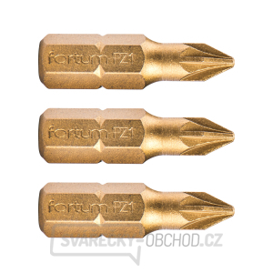 Hrot křížový pozidriv, sada 3ks, PZ 1x25mm,titan. úprava, S2 Hrot křížový pozidriv, sada 3ks, PZ 1x25mm,titan. úprava, S2 gallery main image