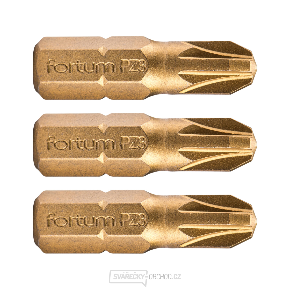 Hrot křížový pozidriv, sada 3ks, PZ 3x25mm,titan. úprava, S2