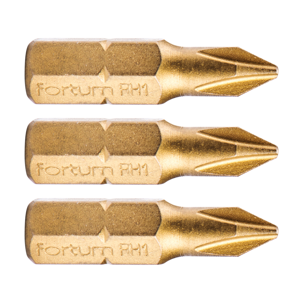 Fortum Hrot křížový phillips, sada 3ks, PH 1x25mm,titan. úprava, S2 4741271