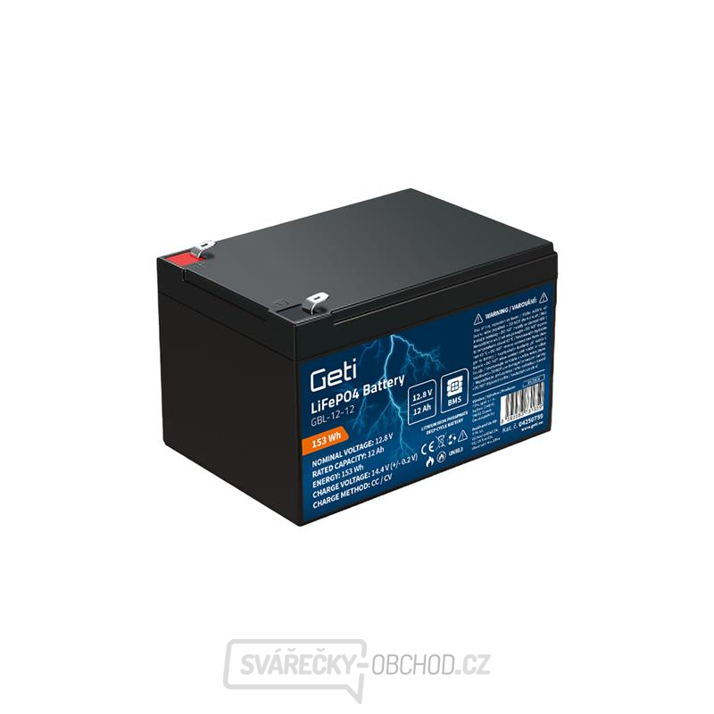 Baterie LiFePO4 12,8V 12Ah GETI GBL-12-12
