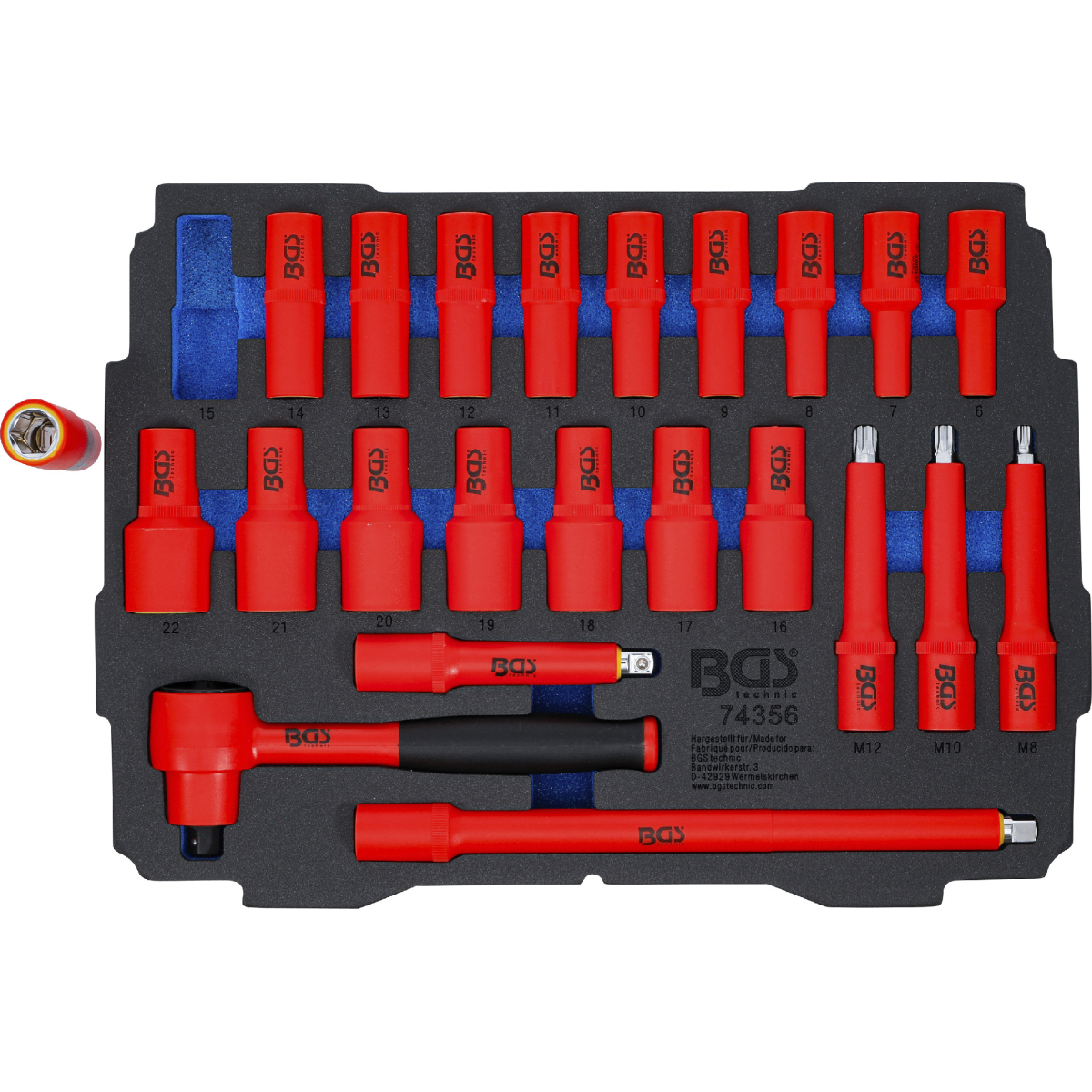Pěnová vložka pro BGS boxy: sada nářadí VDE BGS 74356 | 23dílná BGS74356