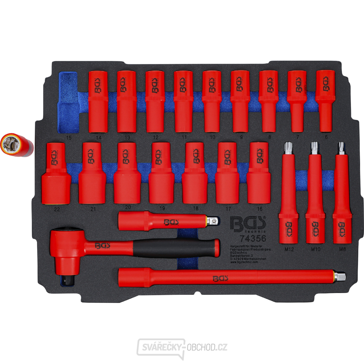 Pěnová vložka pro BGS boxy: sada nářadí VDE BGS 74356 | 23dílná