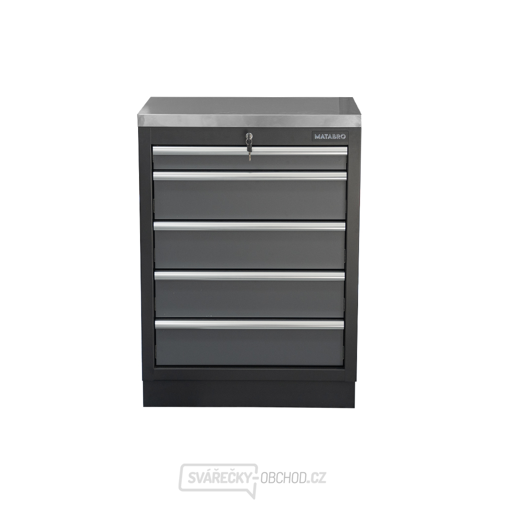 Dílenská skříňka s nerezovou pracovní deskou | 5 šuplíků | 680x465x950 mm Matabro SET-CA01061