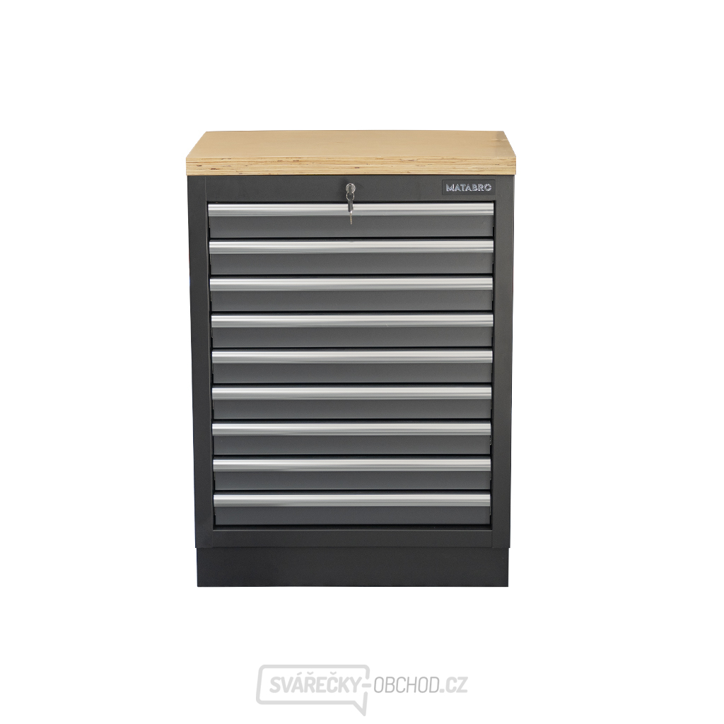 Dílenská skříňka s dřevěnou pracovní deskou | 9 šuplíků | 680x465x950 mm Matabro SET-CA01064