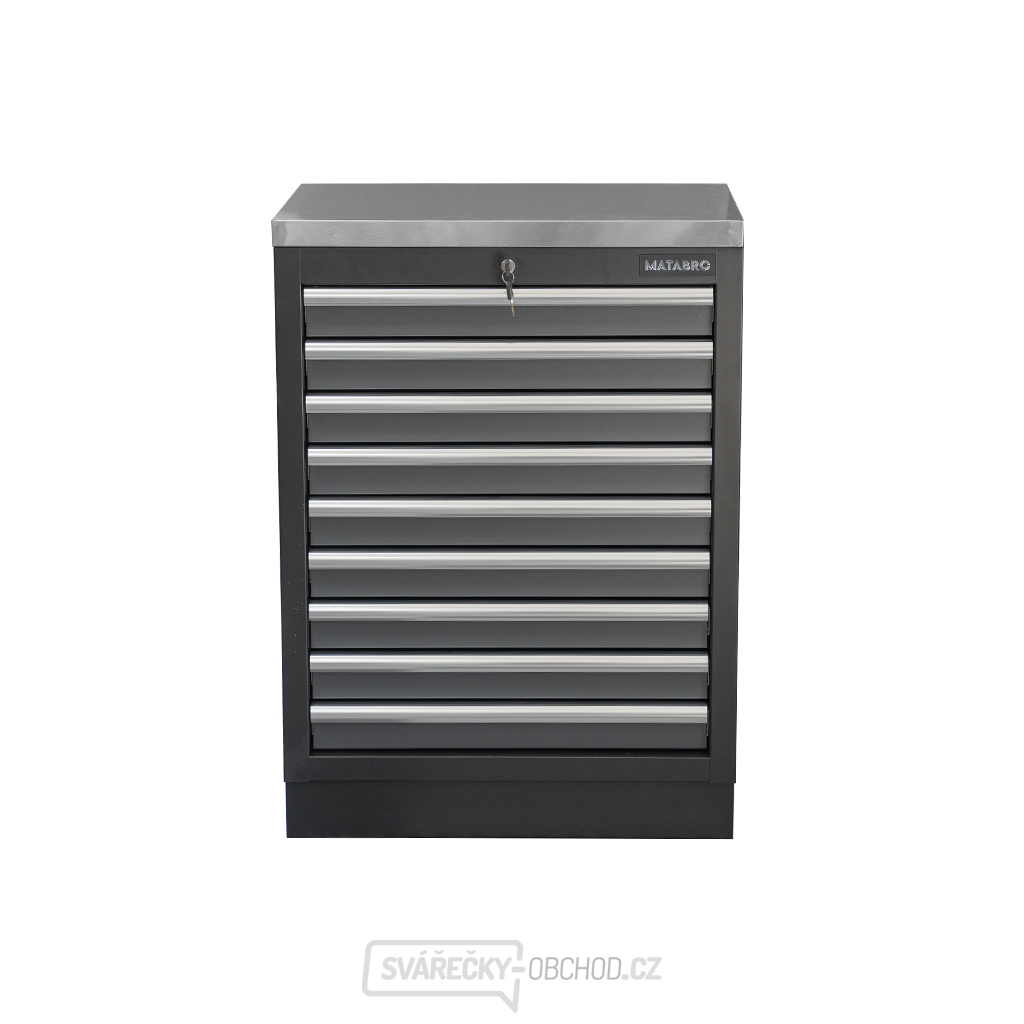 Dílenská skříňka s nerezovou pracovní deskou | 9 šuplíků | 680x465x950 mm Matabro SET-CA01065