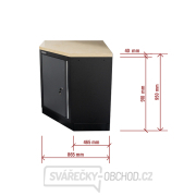 Rohová jednodveřová dílenská skříňka s dřevěnou pracovní deskou | 1 police | 865x865x950 mm Matabro SET-CA01068 Rohová jednodveřová dílenská skříňka s dřevěnou pracovní deskou | 1 police | 865x865x950 mm Matabro SET-CA01068 náhled