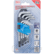 Sada zahnutých klíčů BGS 809 | krátké | T-profil (pro Torx) s otvorem T10 - T50 | 9dílná Náhled