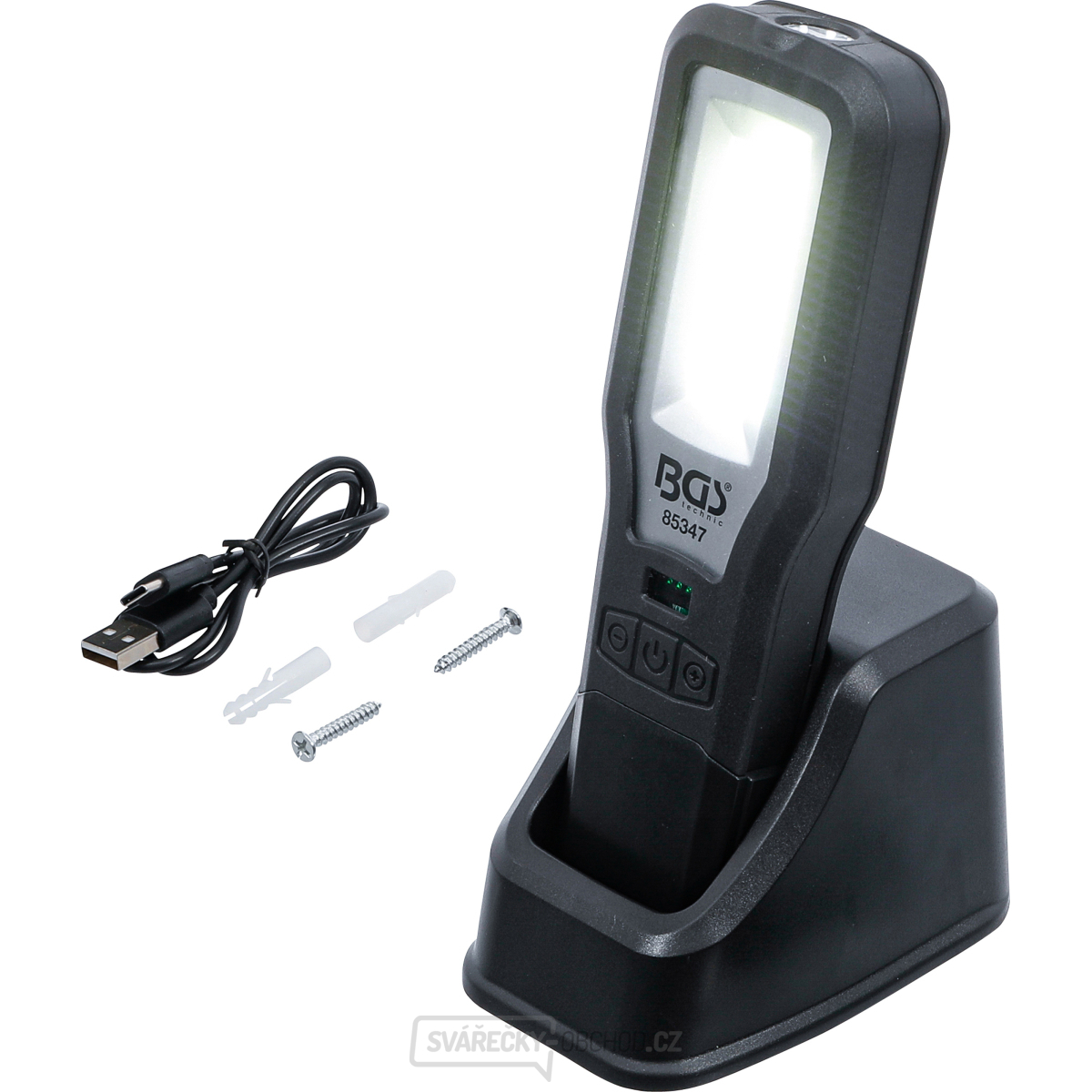 Pracovní COB LED lampa BGS 85347 | sklopná | s nabíjecí stanicí