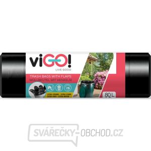 viGO! Pytle odpadkové s uchy LD 80l/10 ks 80x90+20cm - černé viGO! Pytle odpadkové s uchy LD 80l/10 ks 80x90+20cm - černé gallery main image