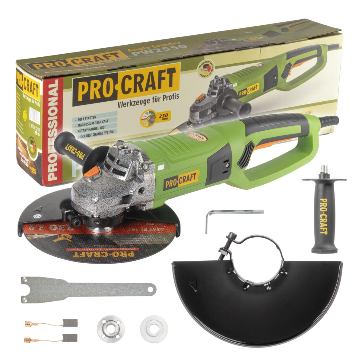 Bruska úhlová Procraft PW2550, 230mm | PW2550 PW2550