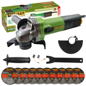 Bruska úhlová Procraft PW750 + 10x řezný kotouč CD125x1.0b v kovovém boxu | SPW750/CD125x1.0b Bruska úhlová Procraft PW750 + 10x řezný kotouč CD125x1.0b v kovovém boxu | SPW750/CD125x1.0b gallery main image