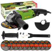 Bruska úhlová Procraft PW1200E + 10x řezný kotouč CD125x1.0b v kovovém boxu | SPW1200E/CD125x1.0b Bruska úhlová Procraft PW1200E + 10x řezný kotouč CD125x1.0b v kovovém boxu | SPW1200E/CD125x1.0b gallery main image