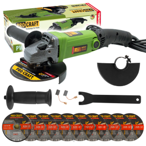 Bruska úhlová Procraft PW1200ES + 10x řezný kotouč CD125x1.0b v kovovém boxu | SPW1200ES/CD125x1.0b Bruska úhlová Procraft PW1200ES + 10x řezný kotouč CD125x1.0b v kovovém boxu | SPW1200ES/CD125x1.0b gallery main image