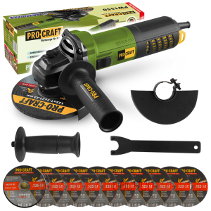 Bruska úhlová Procraft PW1550 + 10x řezný kotouč CD125x1.0b v kovovém boxu | SPW1550/CD125x1.0b Bruska úhlová Procraft PW1550 + 10x řezný kotouč CD125x1.0b v kovovém boxu | SPW1550/CD125x1.0b gallery main image