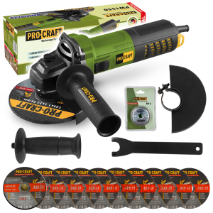 Bruska úhlová Procraft PW1550 + rychloupínací matice RM14, 10x řezný kotouč CD125x1.0b v boxu | SPW1550/CD125x1.0b/RM14 Bruska úhlová Procraft PW1550 + rychloupínací matice RM14, 10x řezný kotouč CD125x1.0b v boxu | SPW1550/CD125x1.0b/RM14 gallery main image