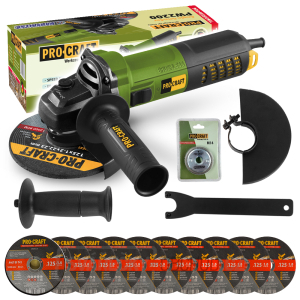 Bruska úhlová Procraft PW2200 + rychloupínací matice RM14, 10x řezný kotouč CD125x1.0b v boxu | SPW2200/CD125x1.0b/RM14 Bruska úhlová Procraft PW2200 + rychloupínací matice RM14, 10x řezný kotouč CD125x1.0b v boxu | SPW2200/CD125x1.0b/RM14 gallery main image