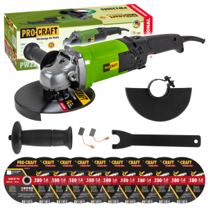 Bruska úhlová Procraft PW2200ES + 10x řezný kotouč CD180x1.6 | SPW2200ES/CD180x1.6 Bruska úhlová Procraft PW2200ES + 10x řezný kotouč CD180x1.6 | SPW2200ES/CD180x1.6 gallery main image