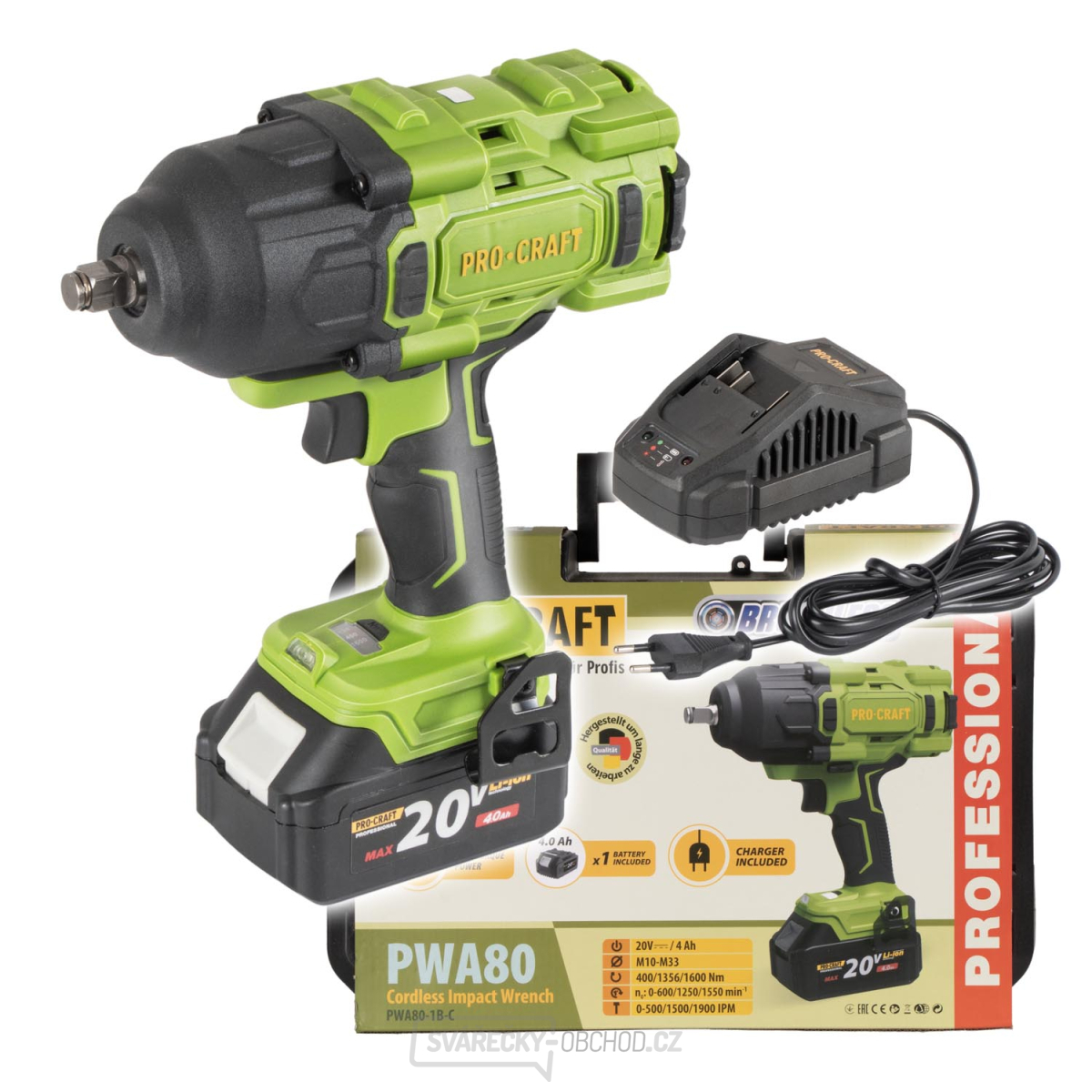 Aku rázový utahovák Procraft PWA80 1b | PWA80-1b-c