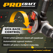 Aku úhlová bruska Procraft Industrial AG125A-1B-F (Taška), 125mm | AG125A-1B-F Náhled