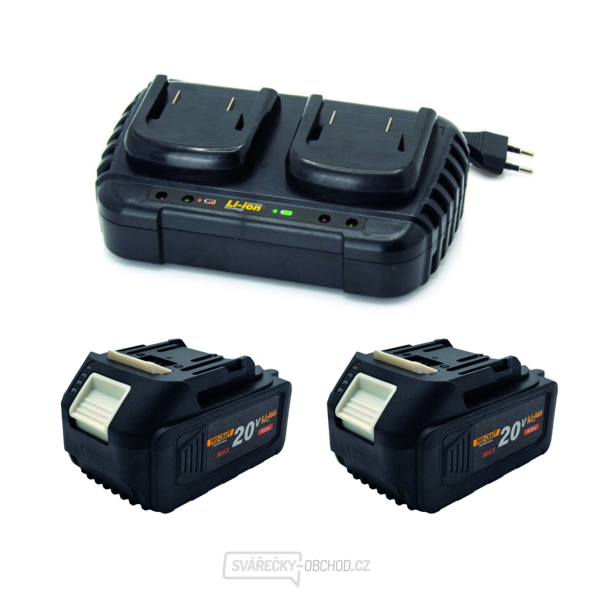 Sada dvě baterie 20V 4Ah Procraft 20/4 a nabíječka na dvě baterie 20/2 | S20-4/20-2 gallery main image
