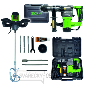 Kombinované vrtací a sekací kladivo Procraft BH1300 a míchadlo stavebních směsí PMM2000 | SBH1300/PMM2000 Kombinované vrtací a sekací kladivo Procraft BH1300 a míchadlo stavebních směsí PMM2000 | SBH1300/PMM2000 gallery main image