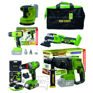 Procraft aku sada nářadí 20V 6dílů 2 x baterie 2.0Ah s nabíječkou | MAXISET2 Procraft aku sada nářadí 20V 6dílů 2 x baterie 2.0Ah s nabíječkou | MAXISET2 gallery main image