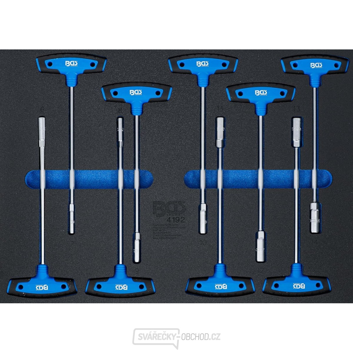 Vložka do dílenského vozíku 3/3: sada nástrčných klíčů s T-rukojetí BGS 4192 | 9dílná