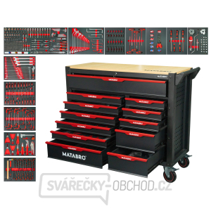 Dílenský vozík s nářadím | 12 zásuvek | Červený Matabro MB-TC05 | 542 ks Dílenský vozík s nářadím | 12 zásuvek | Červený Matabro MB-TC05 | 542 ks gallery main image