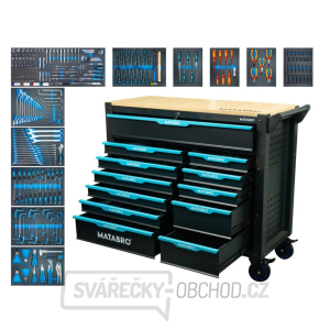 Dílenský vozík s nářadím | 12 zásuvek | Modrý Matabro MB-TC06 | 360 ks Dílenský vozík s nářadím | 12 zásuvek | Modrý Matabro MB-TC06 | 360 ks gallery main image