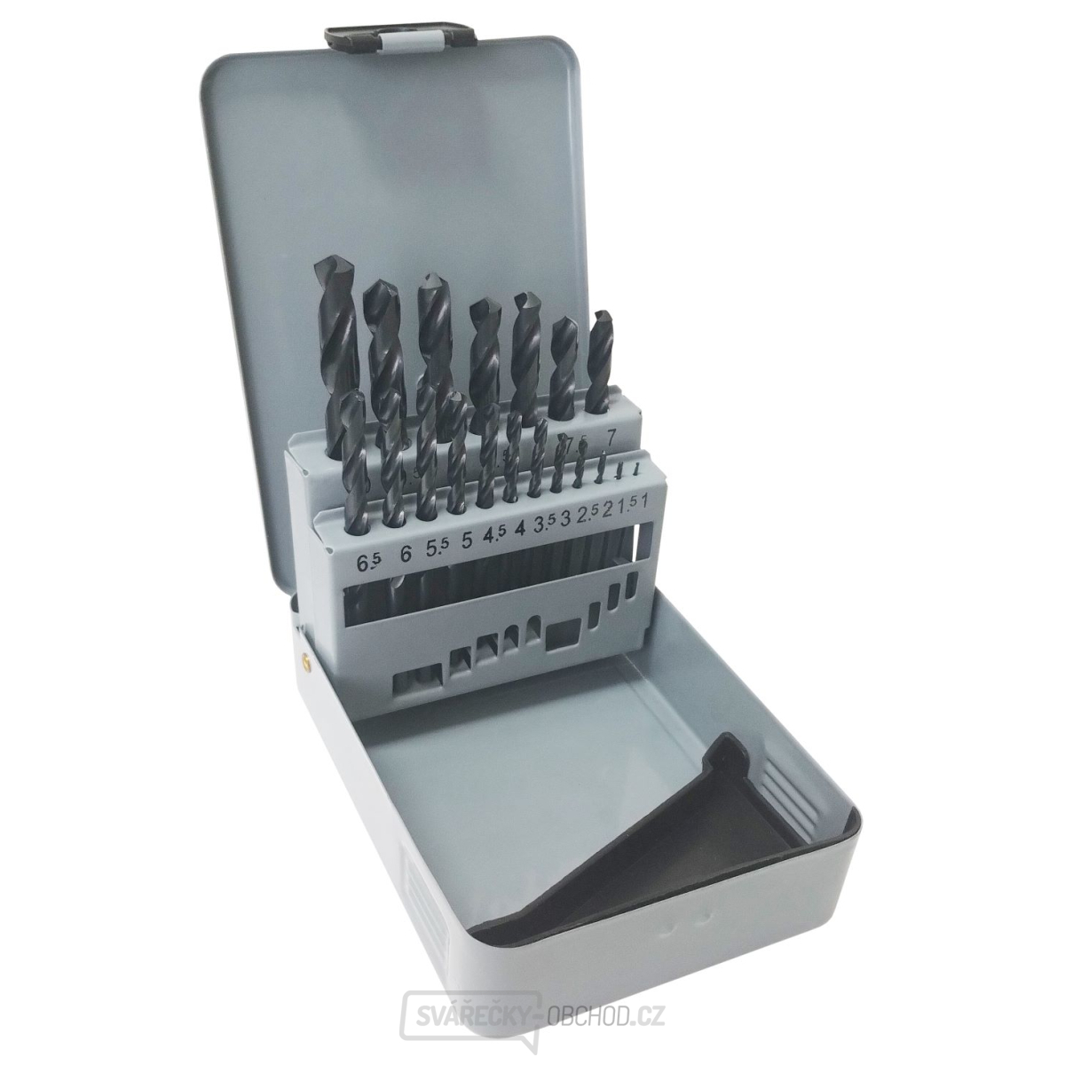 Sada vrtáků HSS 19 ks (1,0-10,0mm), plechový box